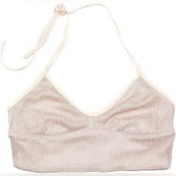 aerie Other - Aerie Cream Ribbed Bandeau with Stretchy Comfort